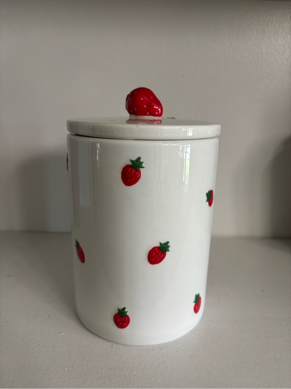 New Sunday morning ceramic strawberry canister